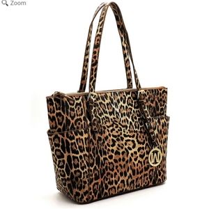 Leopard Shopper(Bag-wallet set)